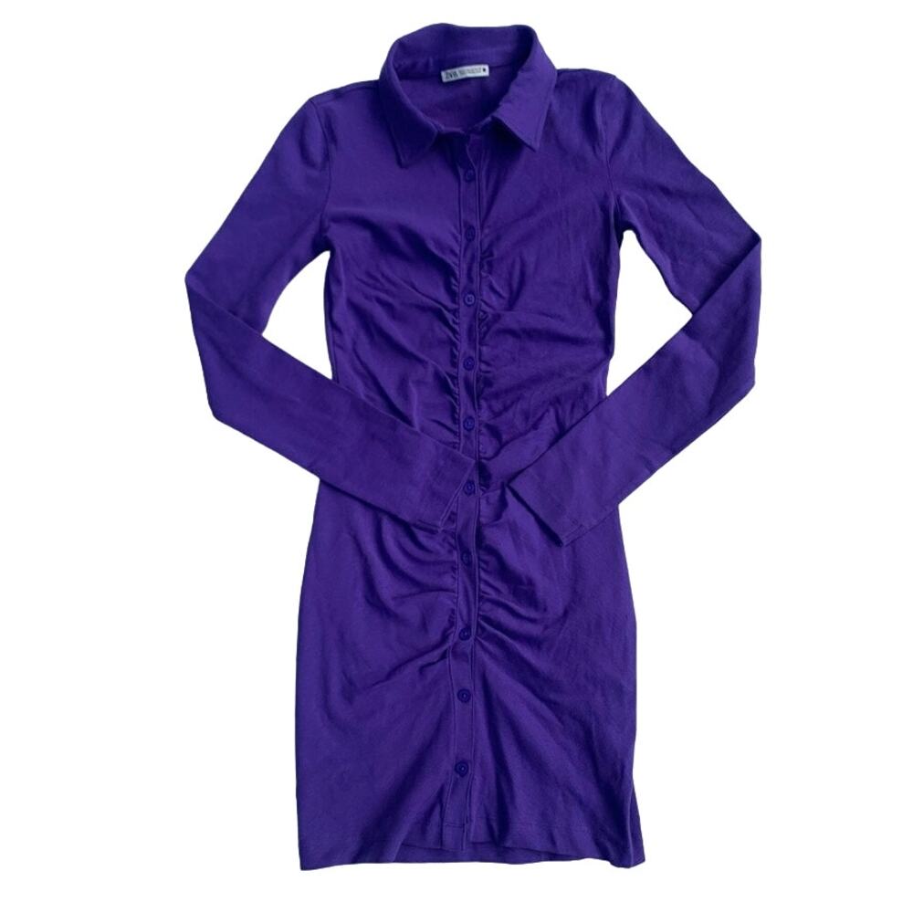 Zara Purple Bodycon punk Long sleeve Witchy Snatched Dress